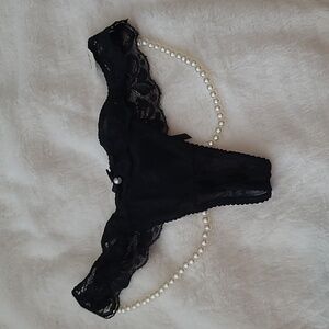 Black open crotch panties